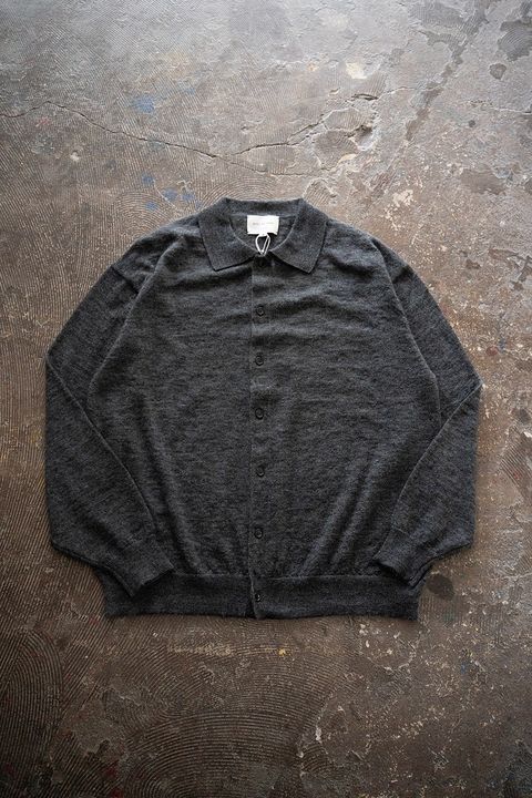 【25AW】エクストラキッドモヘア12Gニットカーディガン(GRAY)