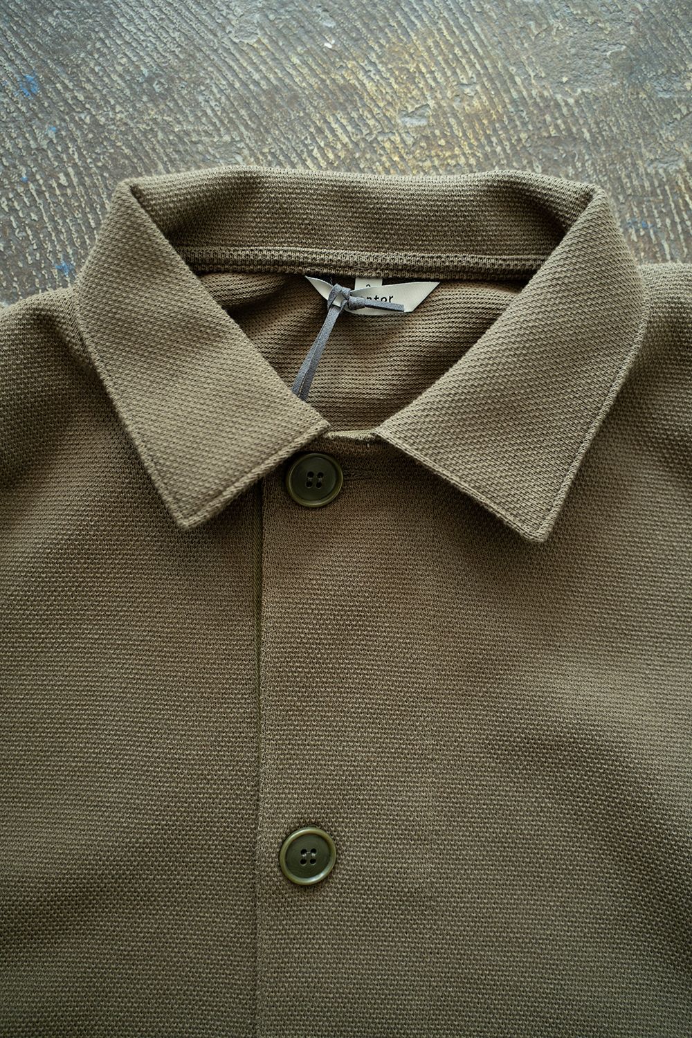 【ラスト1点】【25SS】空紡糸オーバーサイズニットポロ(KHAKI)