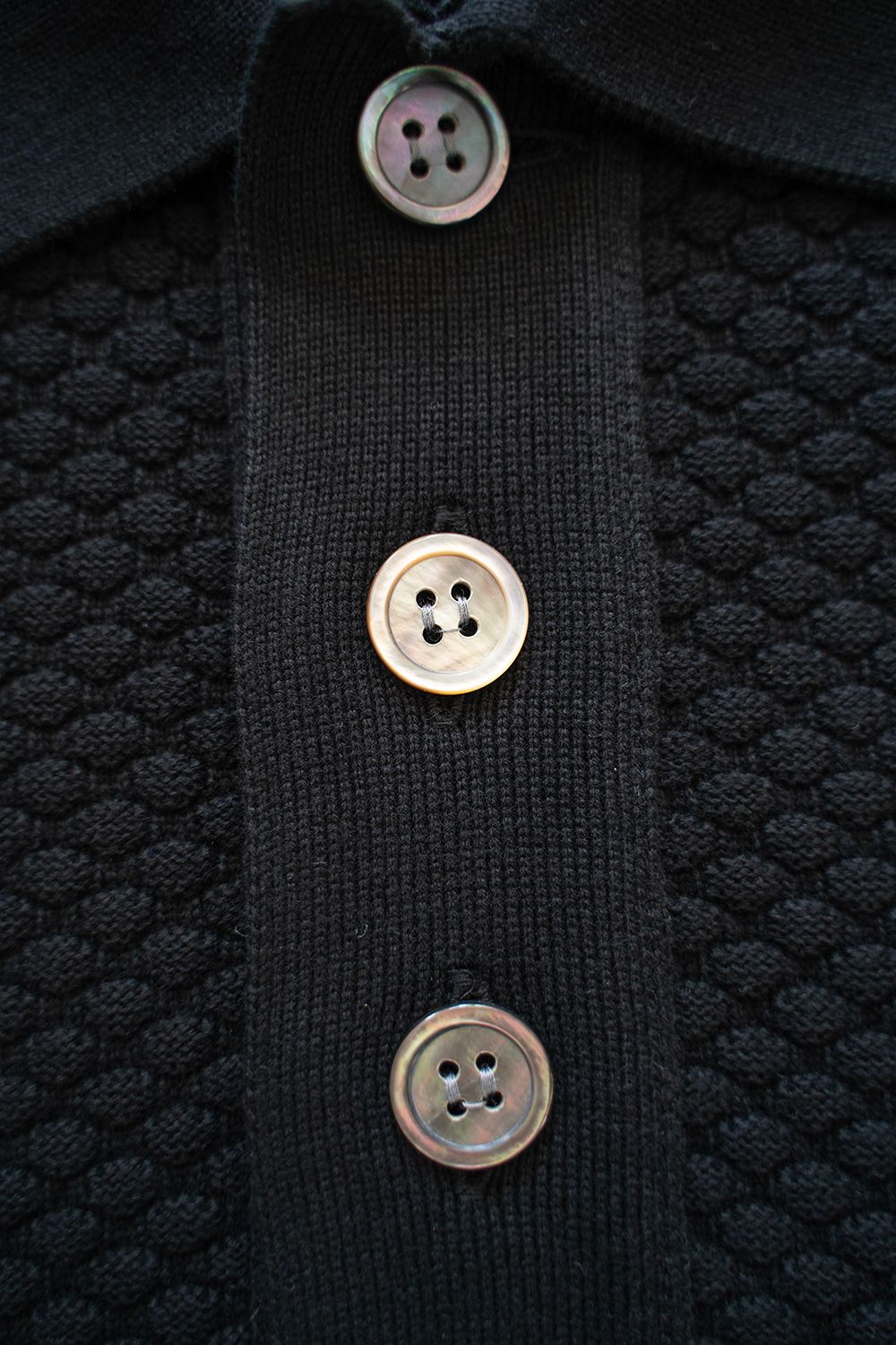 YASHIKI - 【ラスト1点】【24AW】Sekka Knit Polo(BLACK) | Salty YASHIKI - 【ラスト1点】【24AW】Sekka Knit Polo(BLACK) | Salty