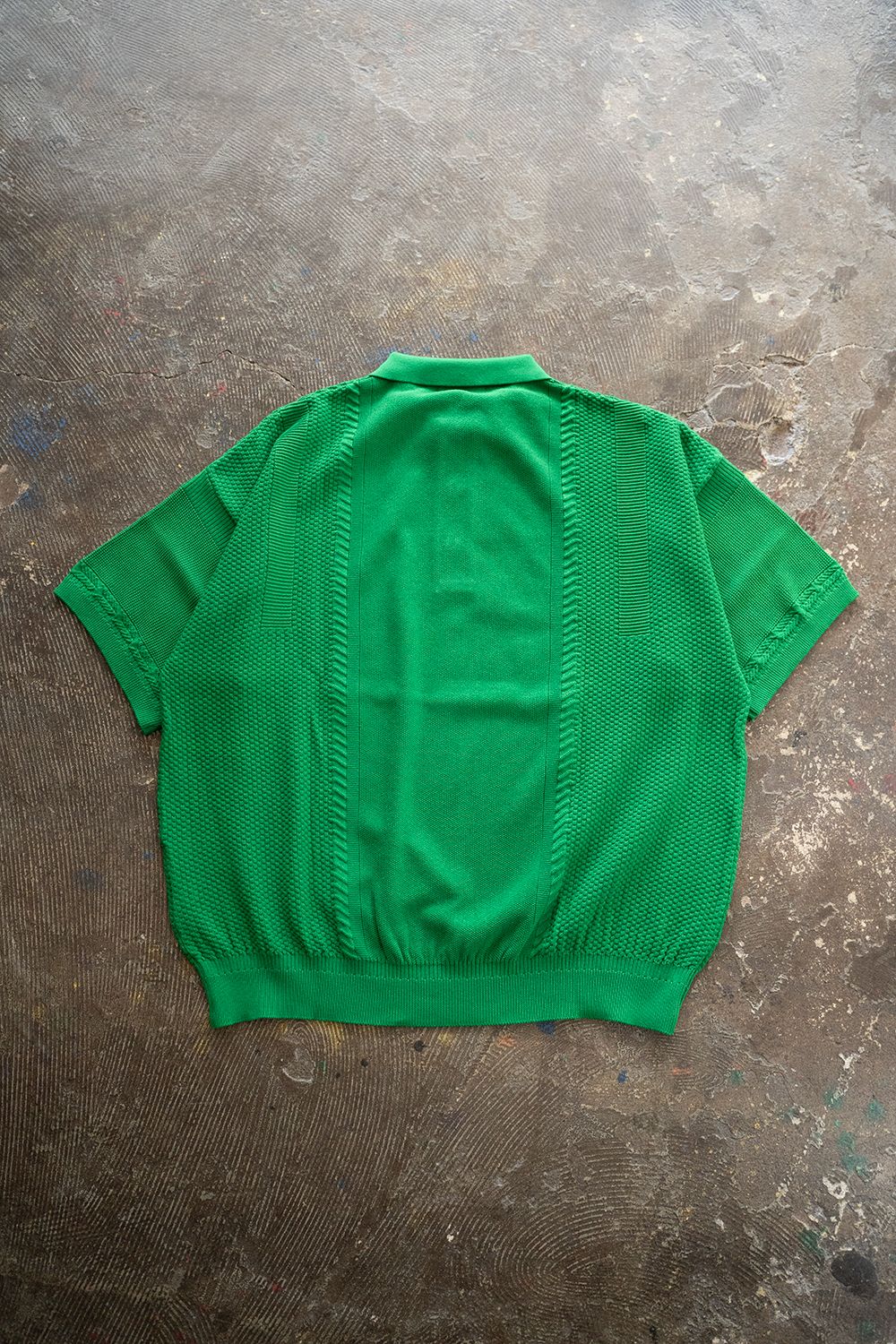 YASHIKI - 【ラスト1点】【23SS】Tsubomi Knit Polo(KELLY GREEN) | Salty