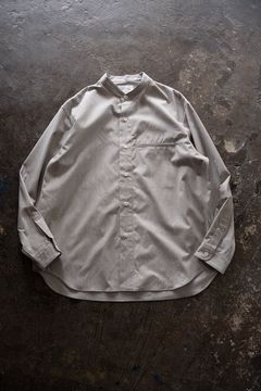 【26AW】コットン×シルクバンドカラーシャツ(GREY)
