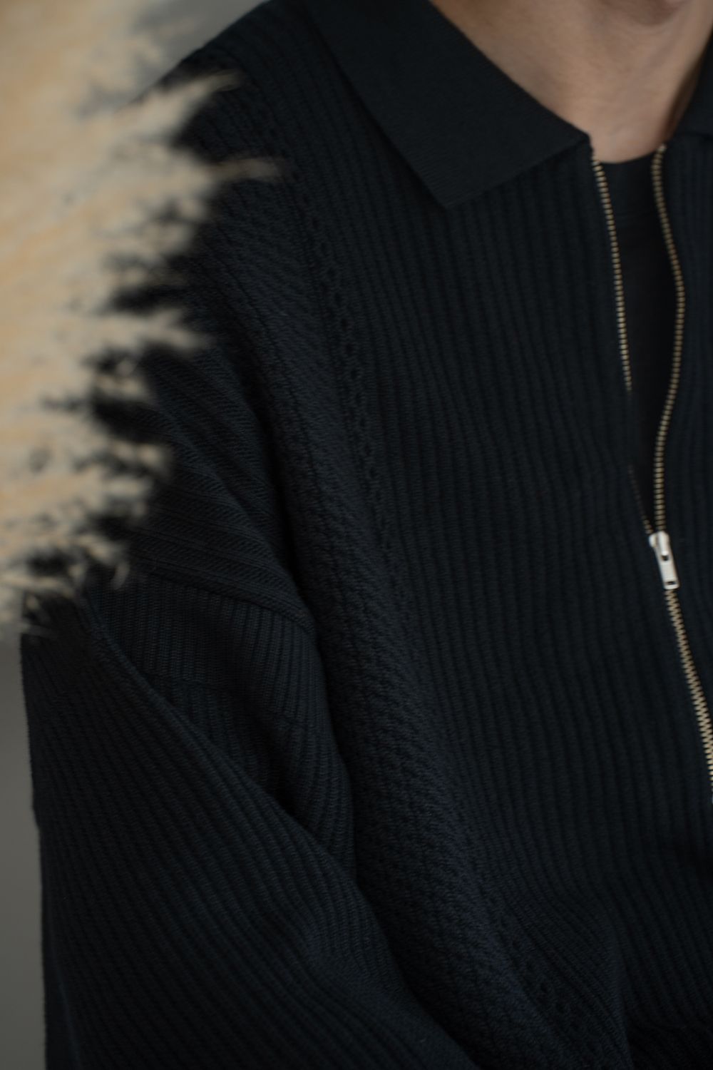 【26AW】Teriha Zip Polo(BLACK)