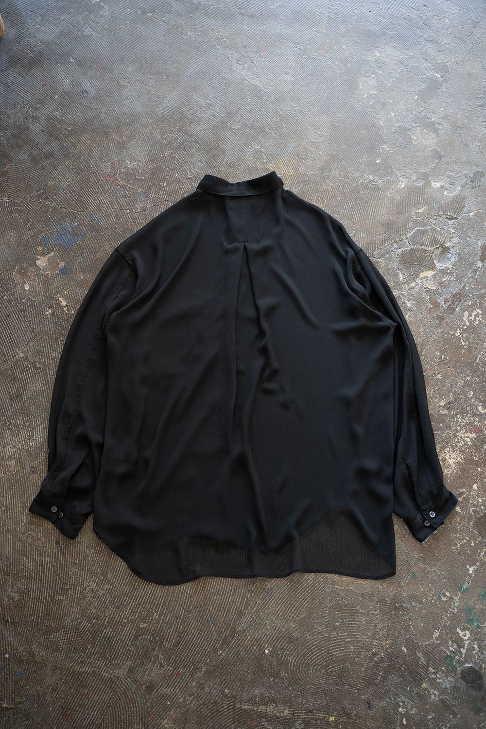 【ラスト1点】【24SS】Oversized Sheer Shirt/オーバーサイズドシアーシャツ(BLACK)