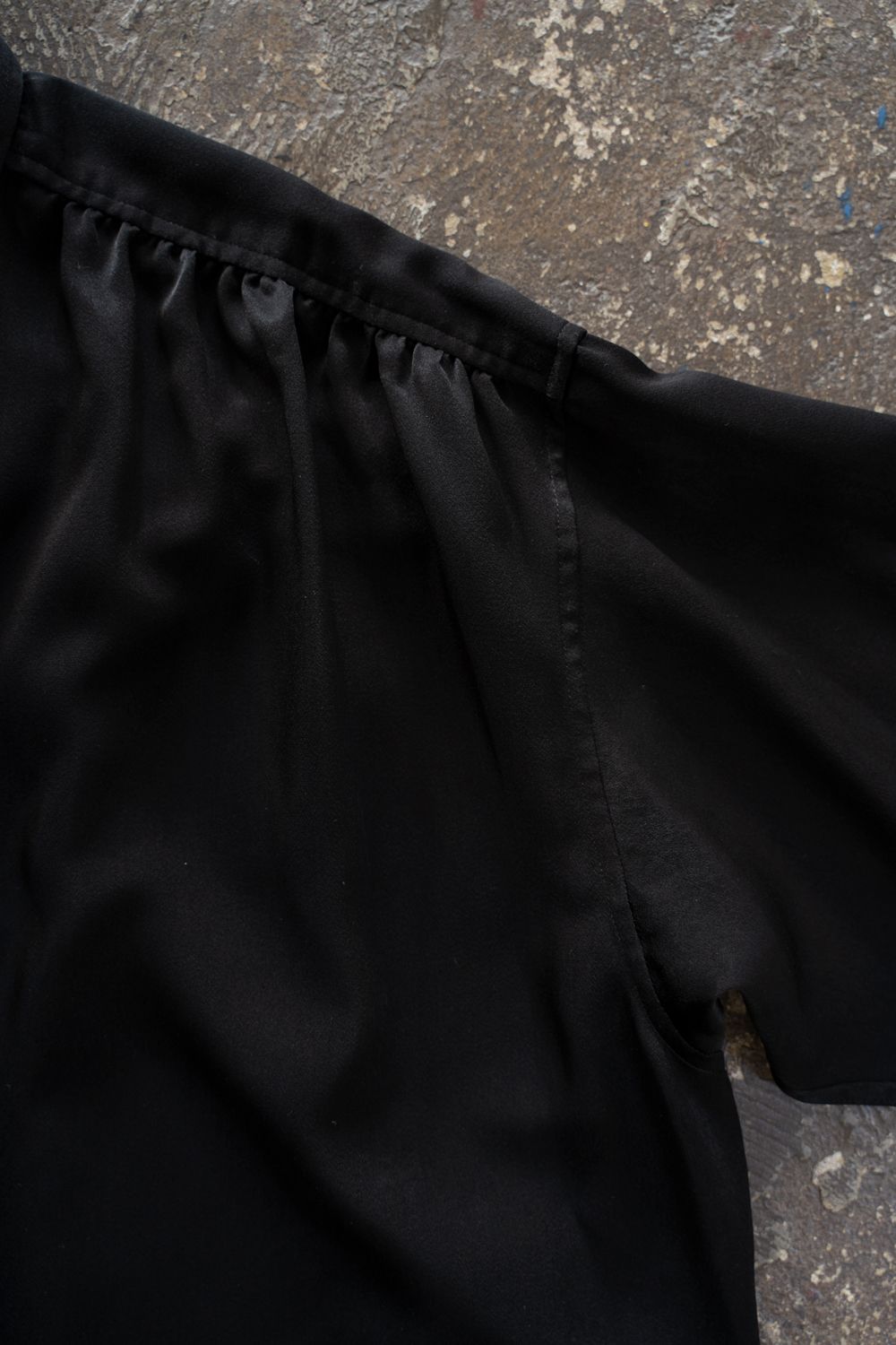 【26AW】Hush Gather L/S Shirt/ハッシュギャザーロングスリーブシャツ(BLACK)