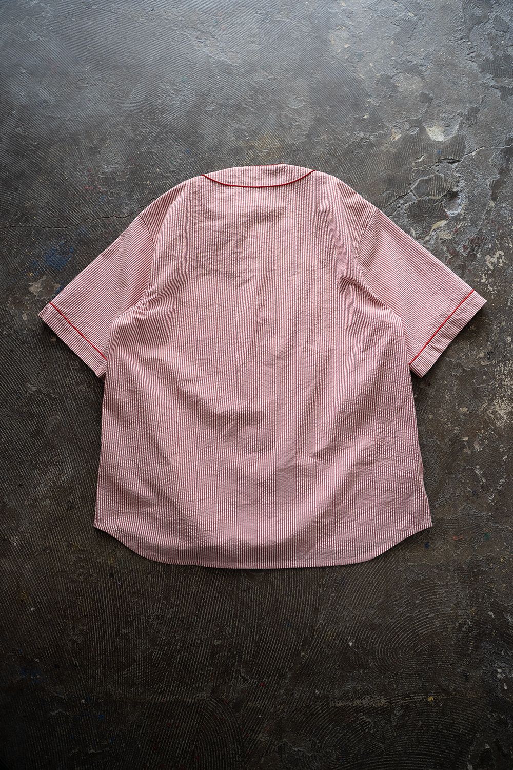 【25SS】"nite game"pajama(seersucker RED STRIPE)【ユニセックス】【セットアップ】