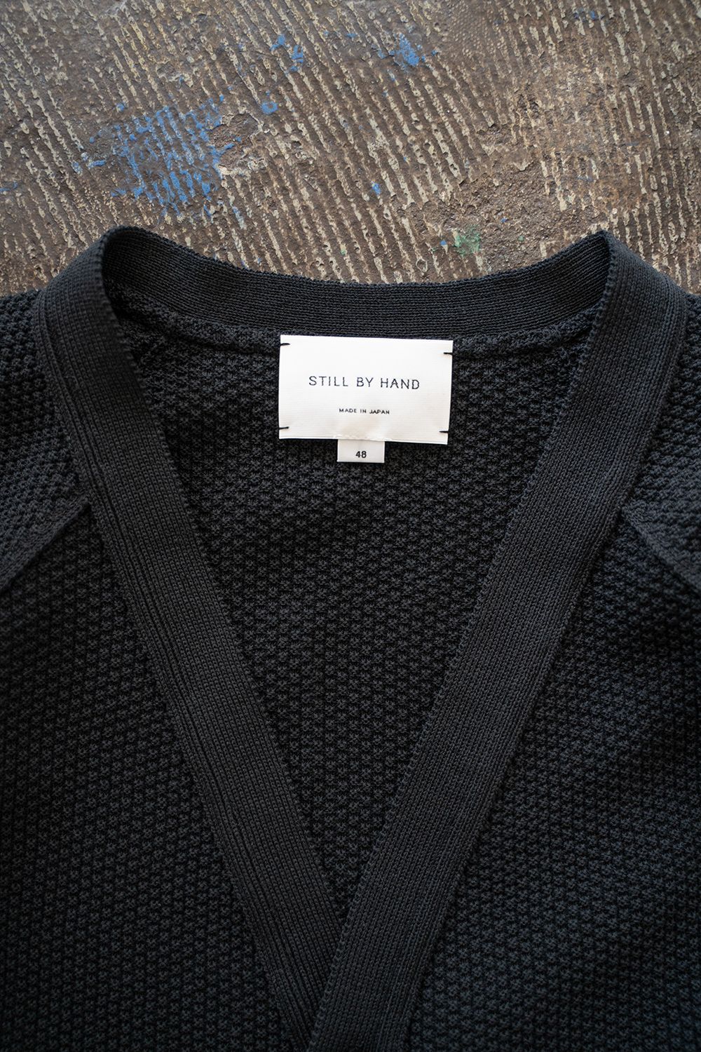 【ラスト1点】【25SS】綿×ポリエステル×リネン10Gカーディガン(BLACK)