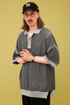 【ラスト1点】【25SS】Umiiro Knit Polo(MIX GRAY)