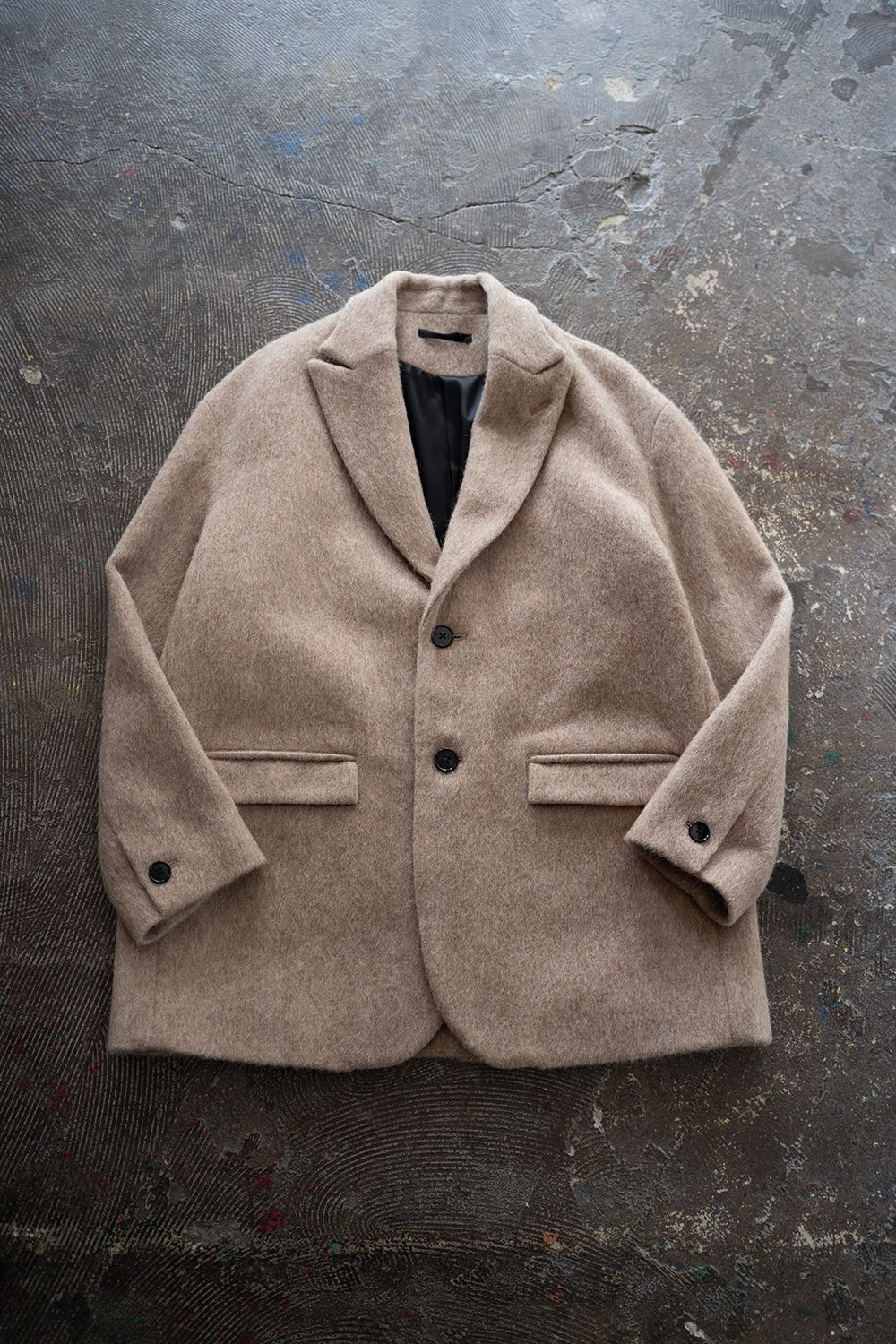 【ラスト1点】【25AW】Mohair Shaggy Long Jacket/モヘアシャギーロングジャケット(BEIGE)