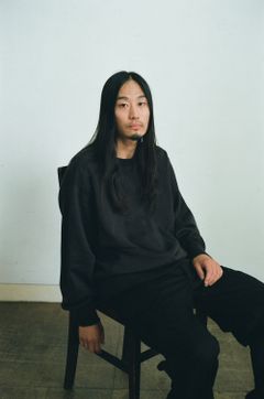 【ラスト1点】スビンコットン吊り裏毛起毛クルーネックスウェットシャツ(BLACK)