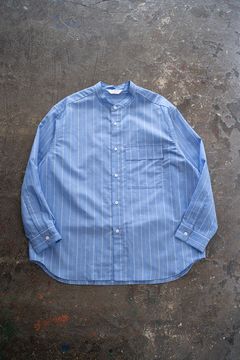【26SS】コットン×ラミーオーバーサイズシャツ(BLUE STRIPE)
