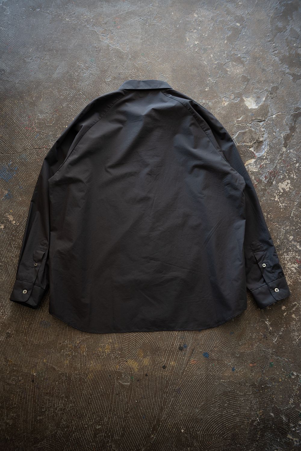 【ラスト1点】【25AW】コットンラグランスリーブシャツ(CHARCOAL)