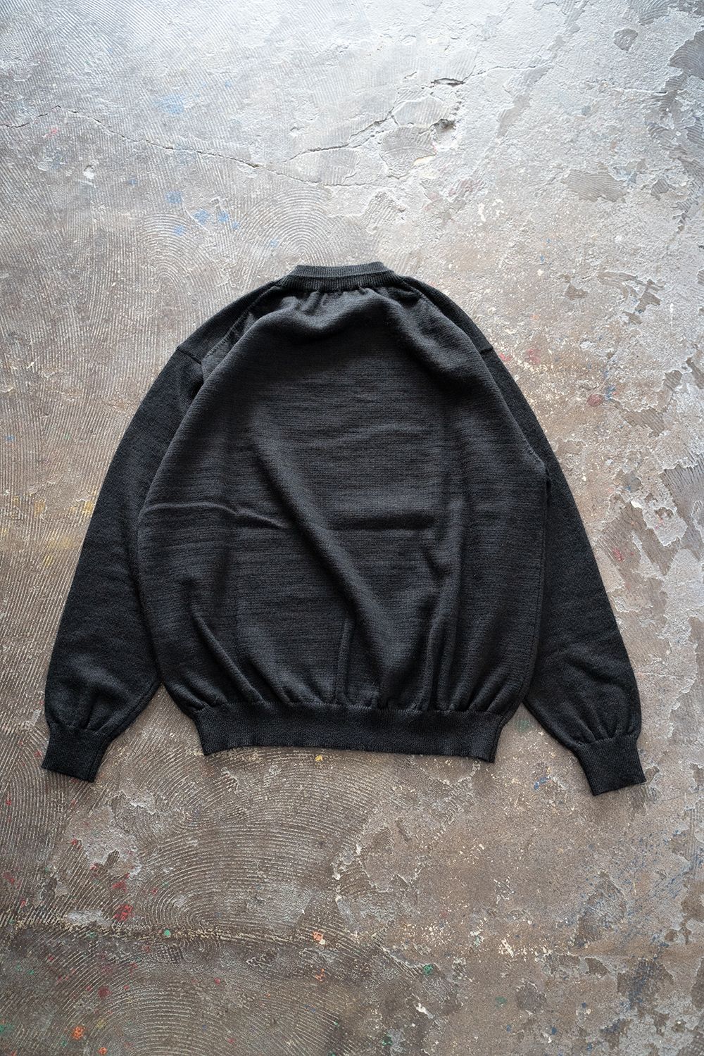 【ラスト1点】【22AW】アルパカ×ラミークルーネックニット(INK BLACK)