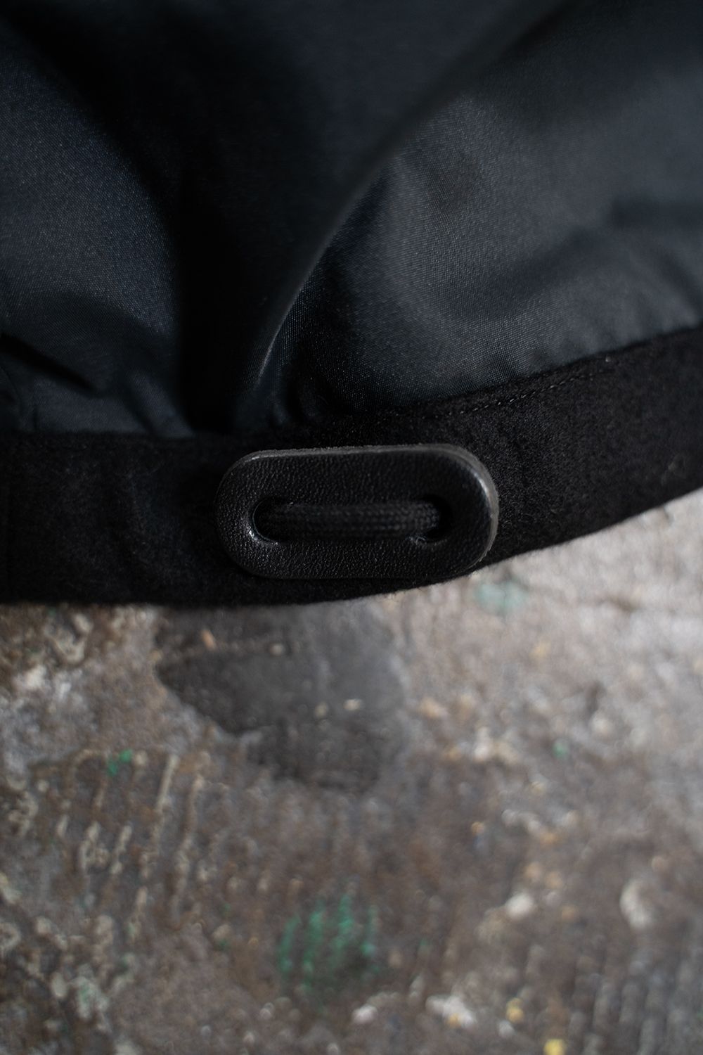 【ラスト1点】【24AW】ラムウールメルトンフードコート(BLACK)