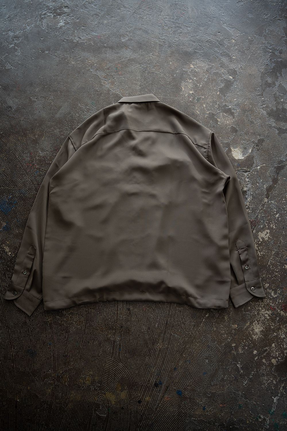 【26SS】PE Drape Fatigue Shirt/ポリエステルドレープファティーグシャツ(KAHKI)