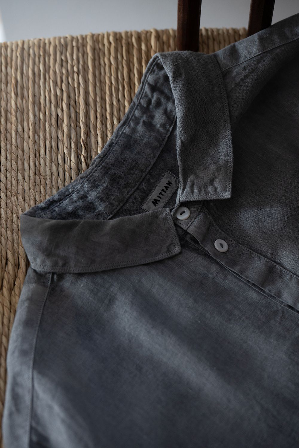 大麻シャツ大 (薄炭)