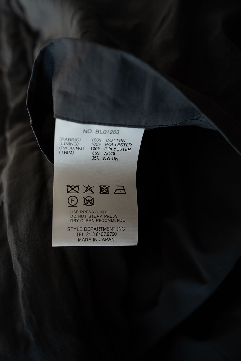 【26AW】シンサレートスタンドカラーブルゾン(SLATE BLUE)