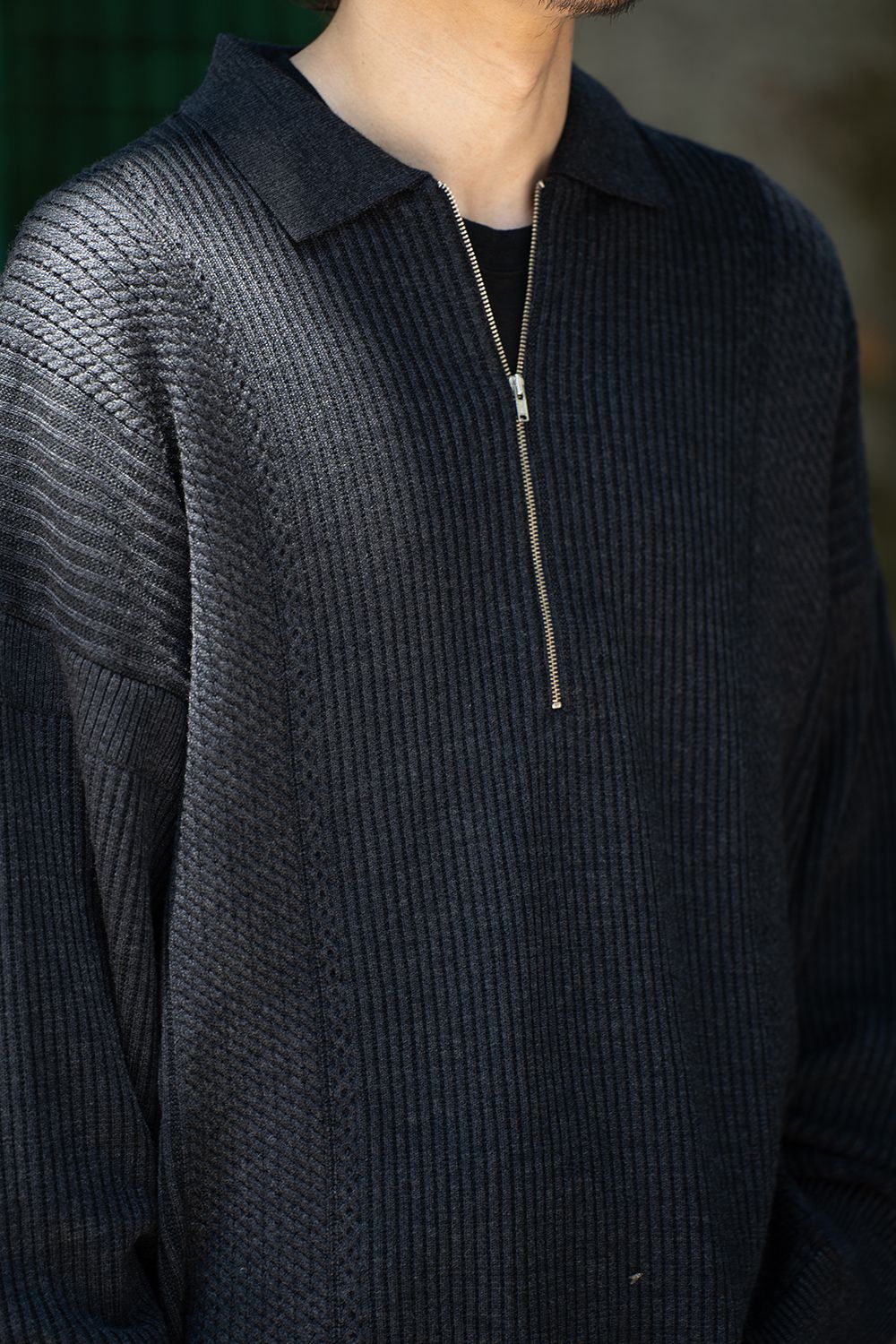 【26AW】Teriha Zip Polo(NAVY)