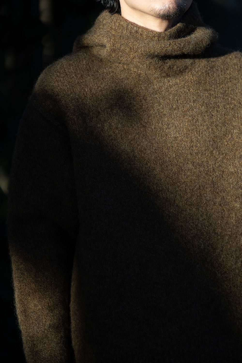 【ラスト1点】brushed yak/Shetland wool hoodie balaclava(MARRON)