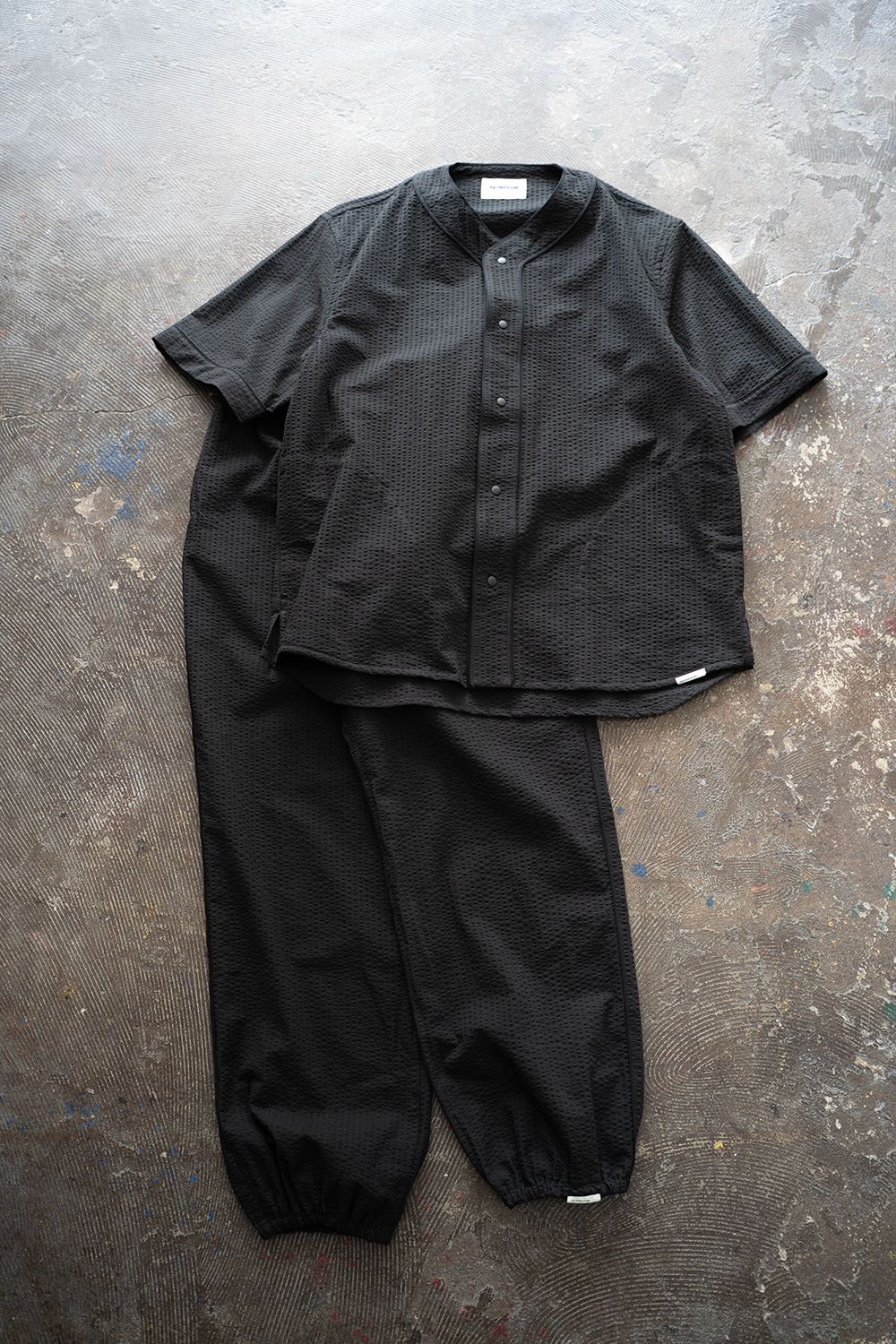 【25SS】"nite game"pajama(seersucker BLACK)【ユニセックス】【セットアップ】