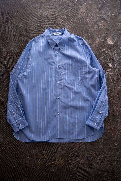 【26SS】ブロードレギュラーカラーシャツ(BLUE STRIPE)
