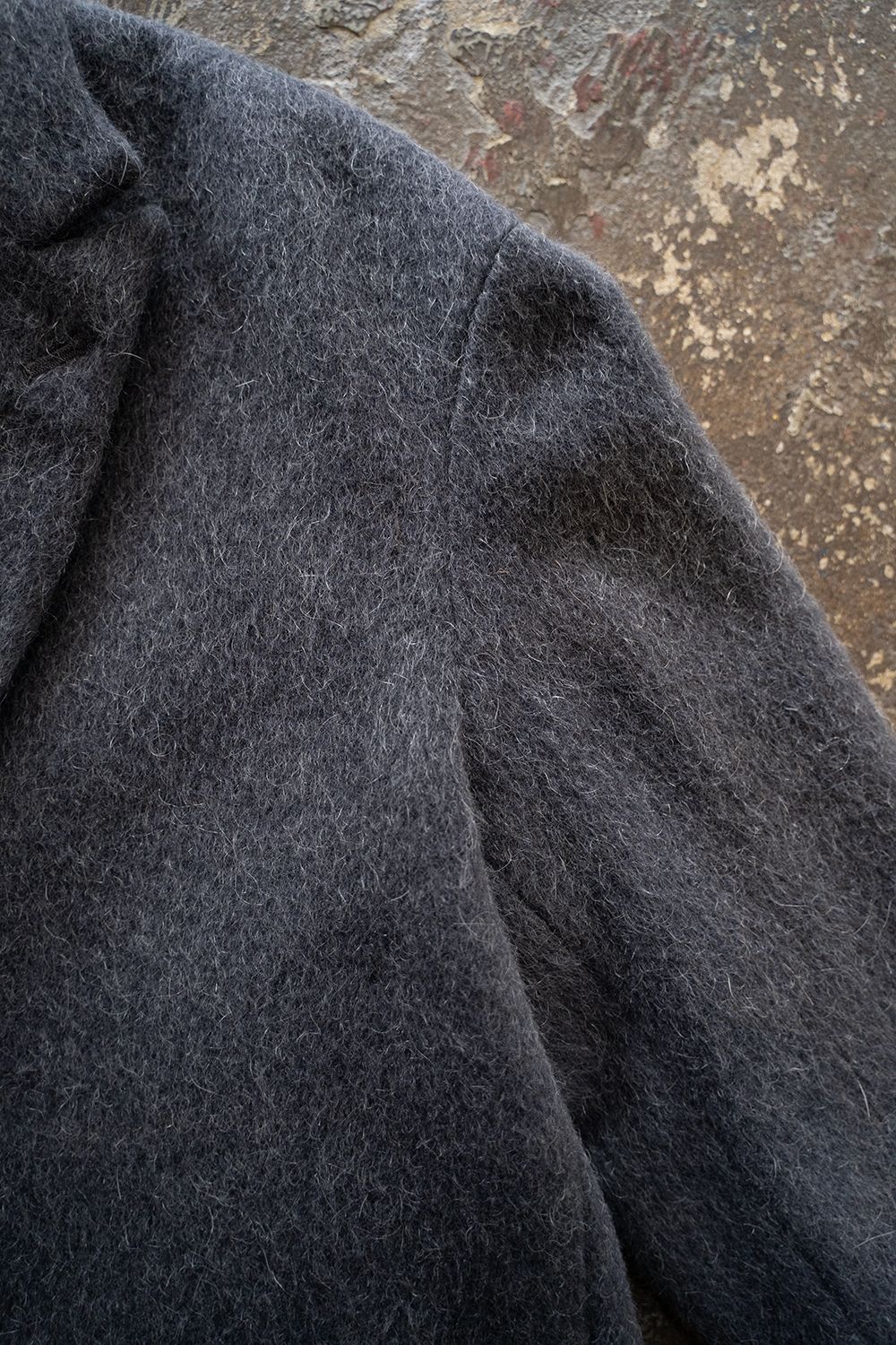 【25AW】Mohair Shaggy Long Jacket/モヘアシャギーロングジャケット(CHARCOAL)