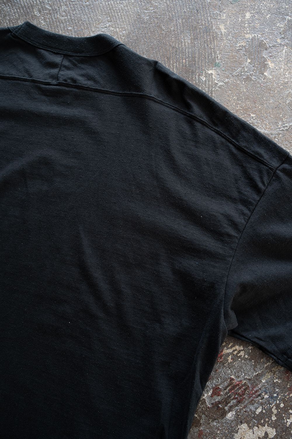 【26SS】シルクネップスプリットヨークTシャツ(INK BLACK)