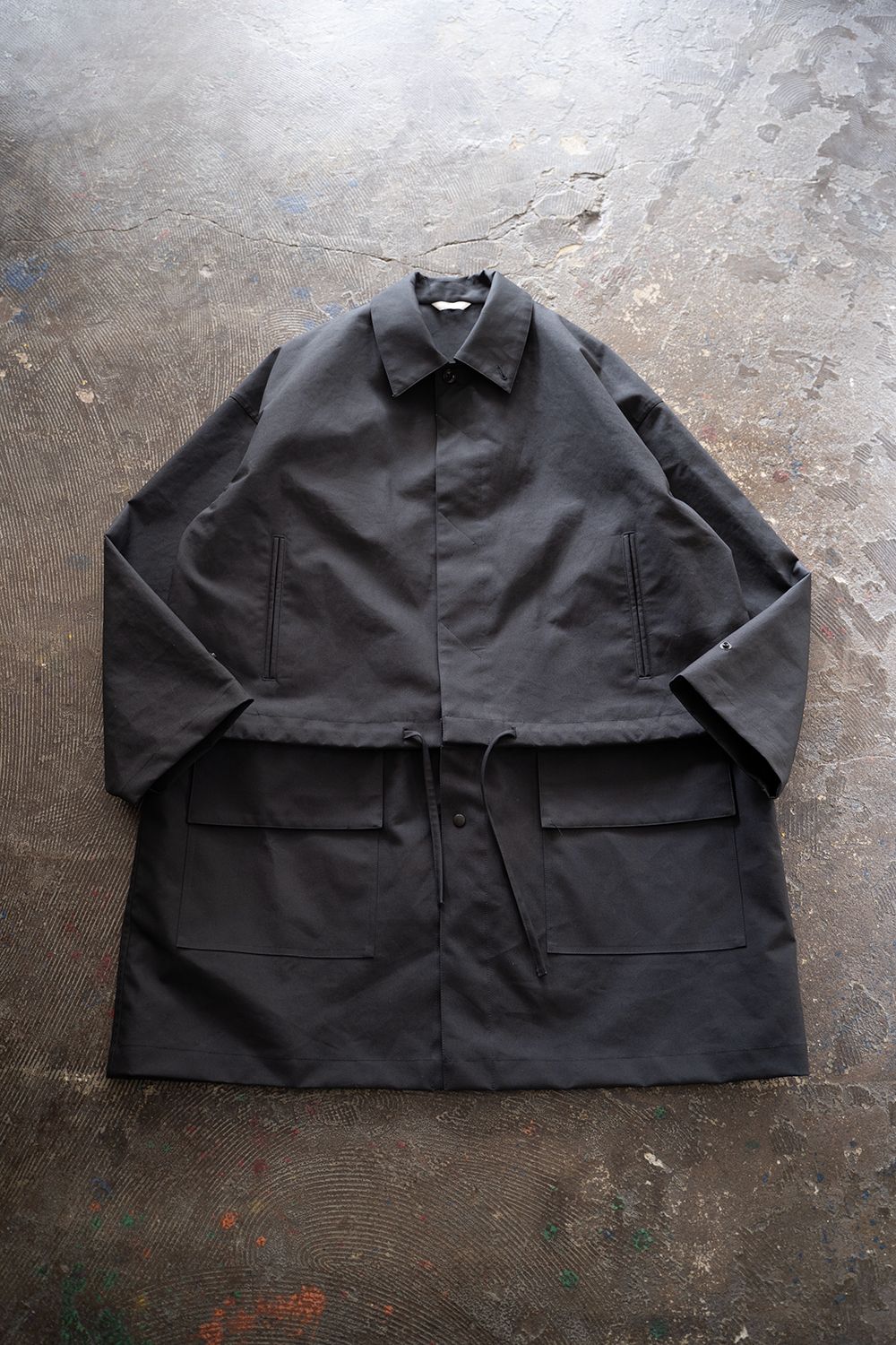 【25AW】Cotton Typewriter 2WAY Coat/コットンタイプライター2WAYコート(BLACK NAVY)