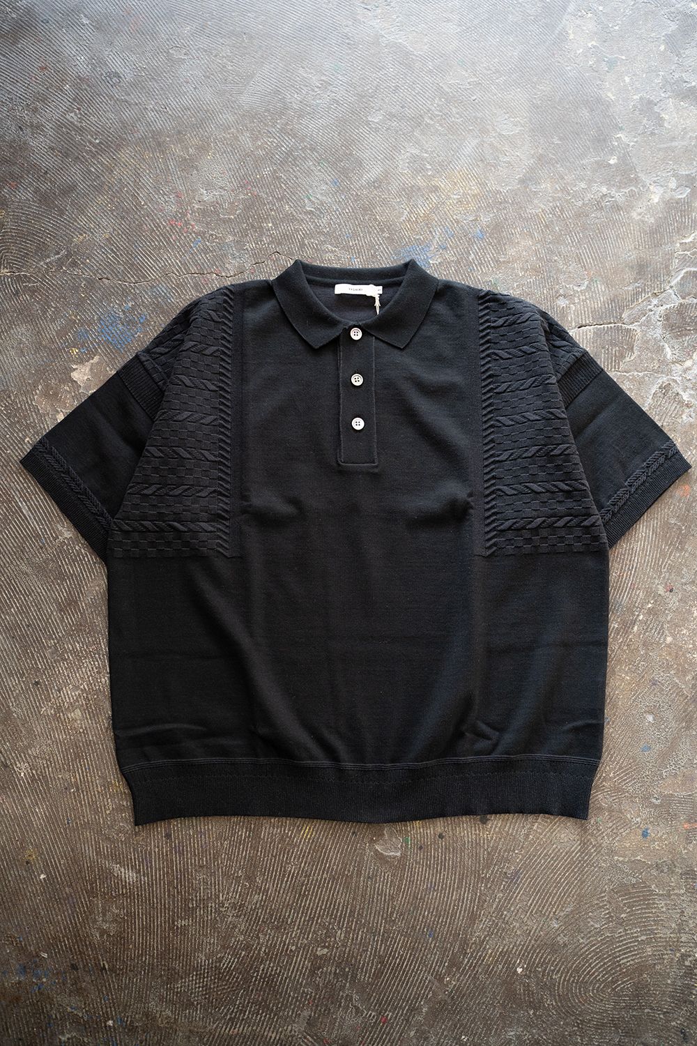 YASHIKI - 【ラスト1点】【24SS】Hazakura Knit Polo(GREEN) | Salty