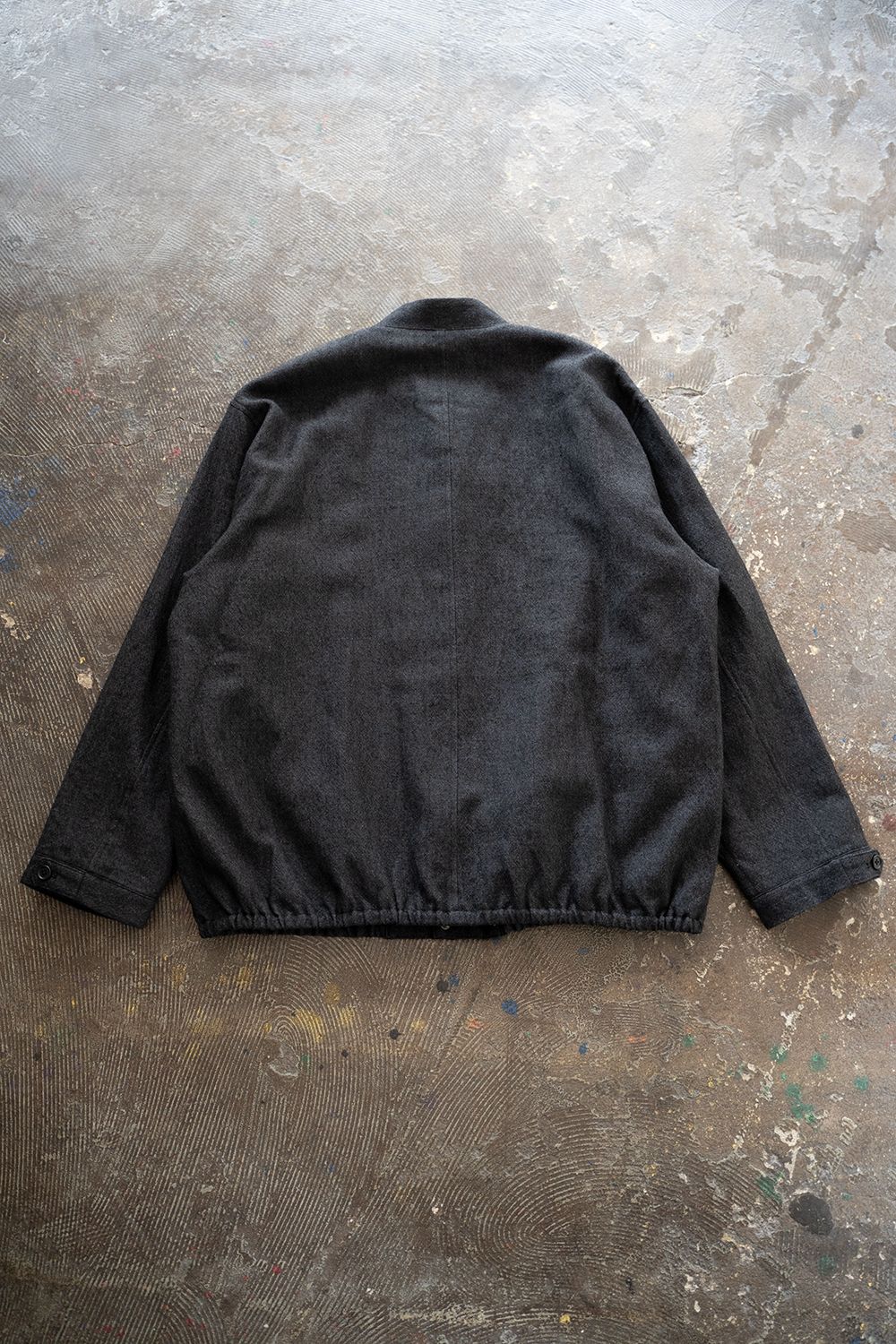 【ラスト1点】【24AW】リネン×ウールスタンドカラーブルゾン(CHARCOAL)