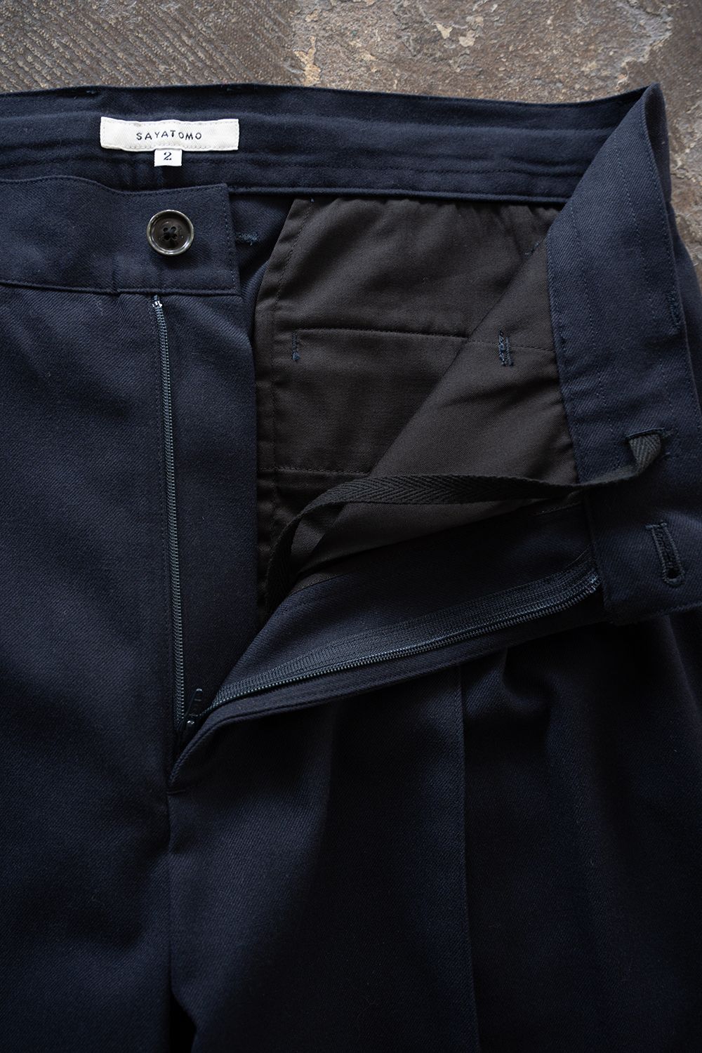 【26AW】2-Tack Wide Slacks/2タックワイドスラックス(NAVY)