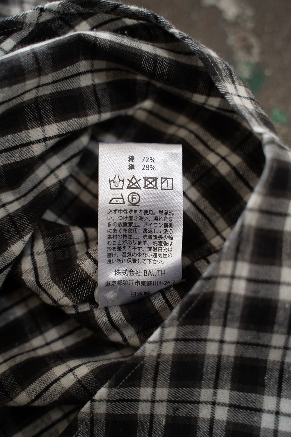 【26AW】Cotton Silk Check Shirts(CHARCOAL CHECK)