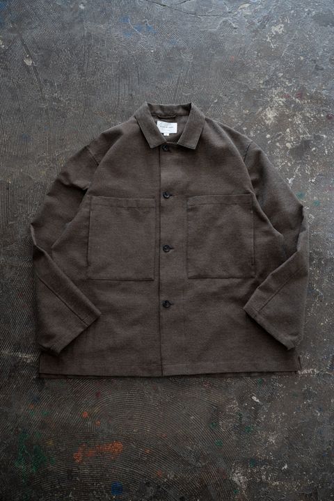 【26SS】両胸ポケットシャツジャケット(BROWN)