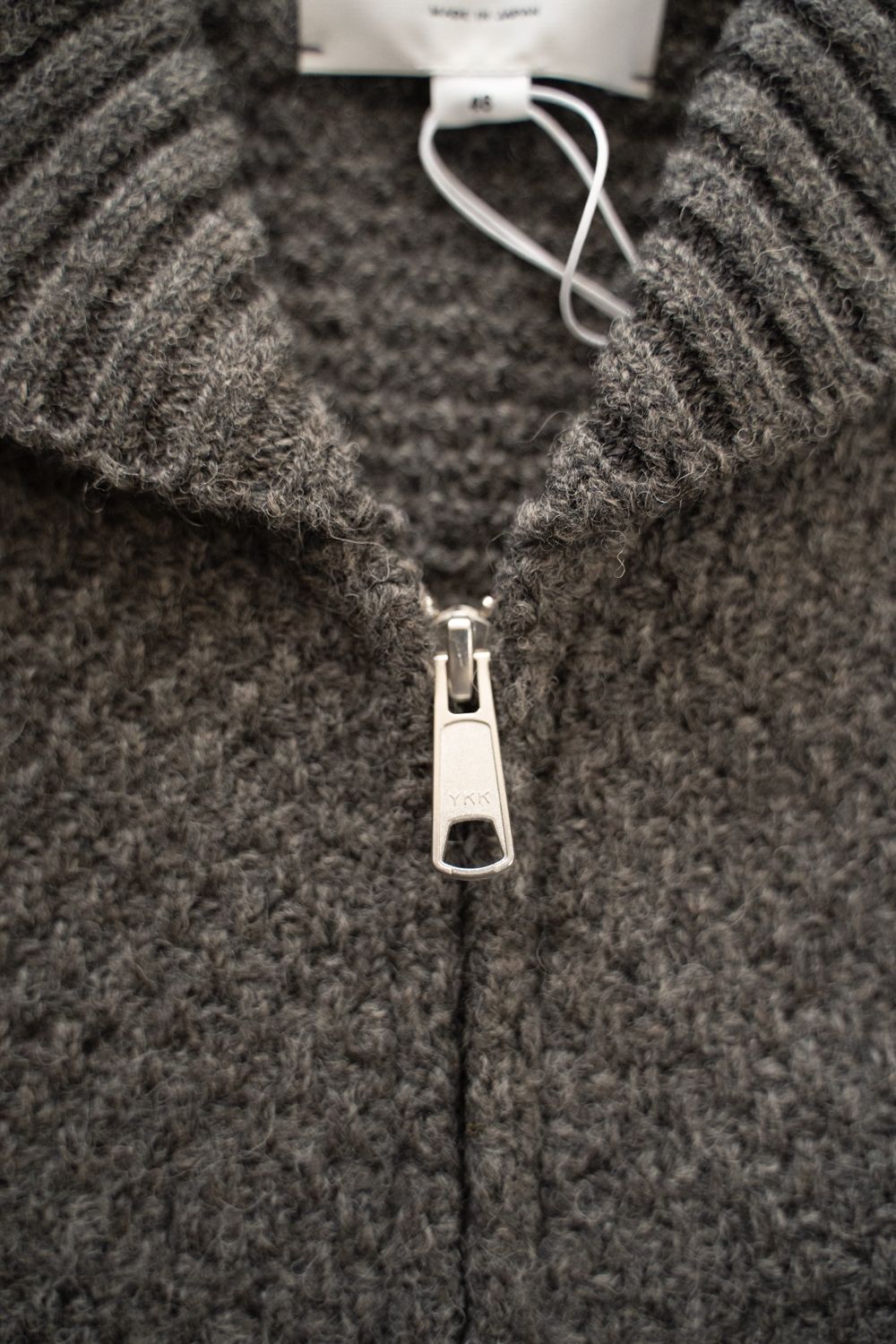 【ラスト1点】【25AW】英国羊毛5Gニットジップブルゾン(GRAY)