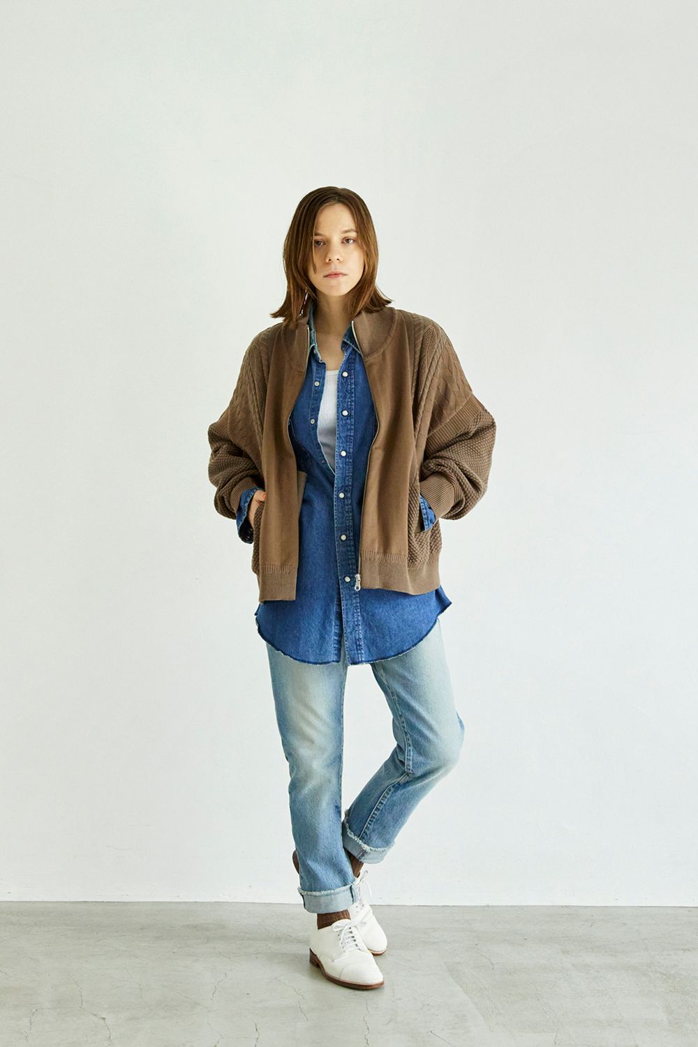 YASHIKI - 【ラスト1点】【22SS】Natsumi Knit Blouson(MOCHA