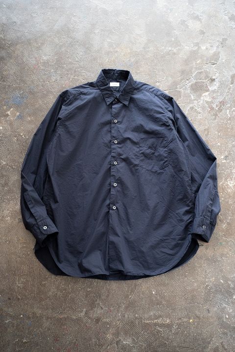【ラスト1点】スビンコットンタイプライターレギュラーカラーシャツ(NAVY)