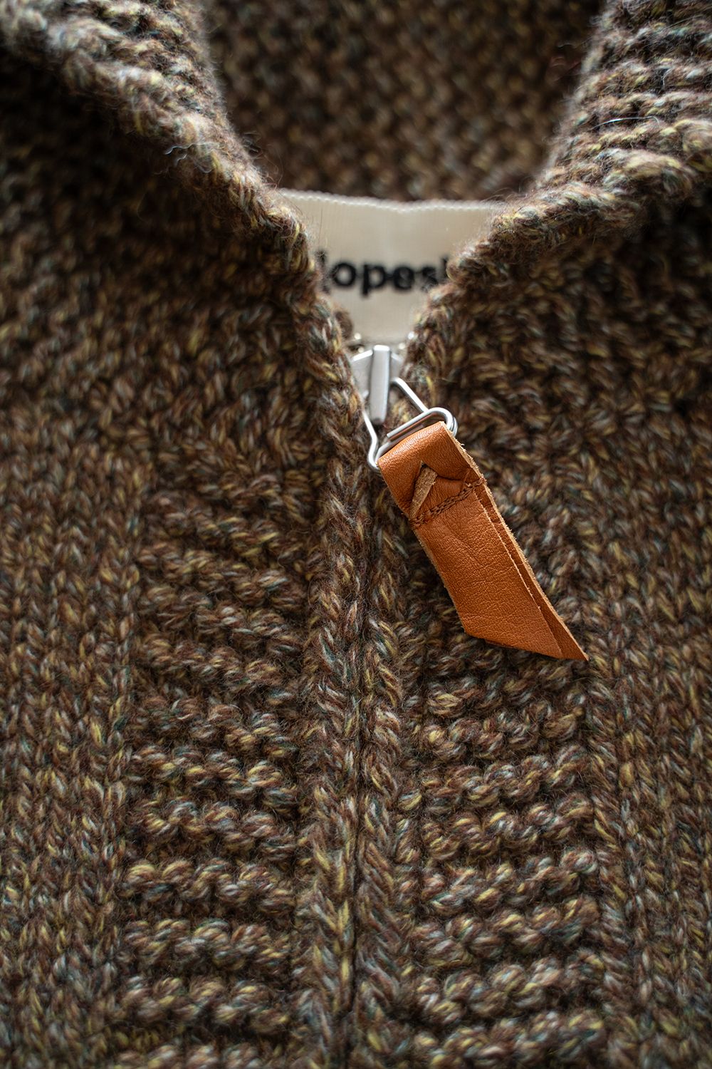 【ラスト1点】yak/lambs multi ply HAND KNITTING cowichan sweater(MARRON)