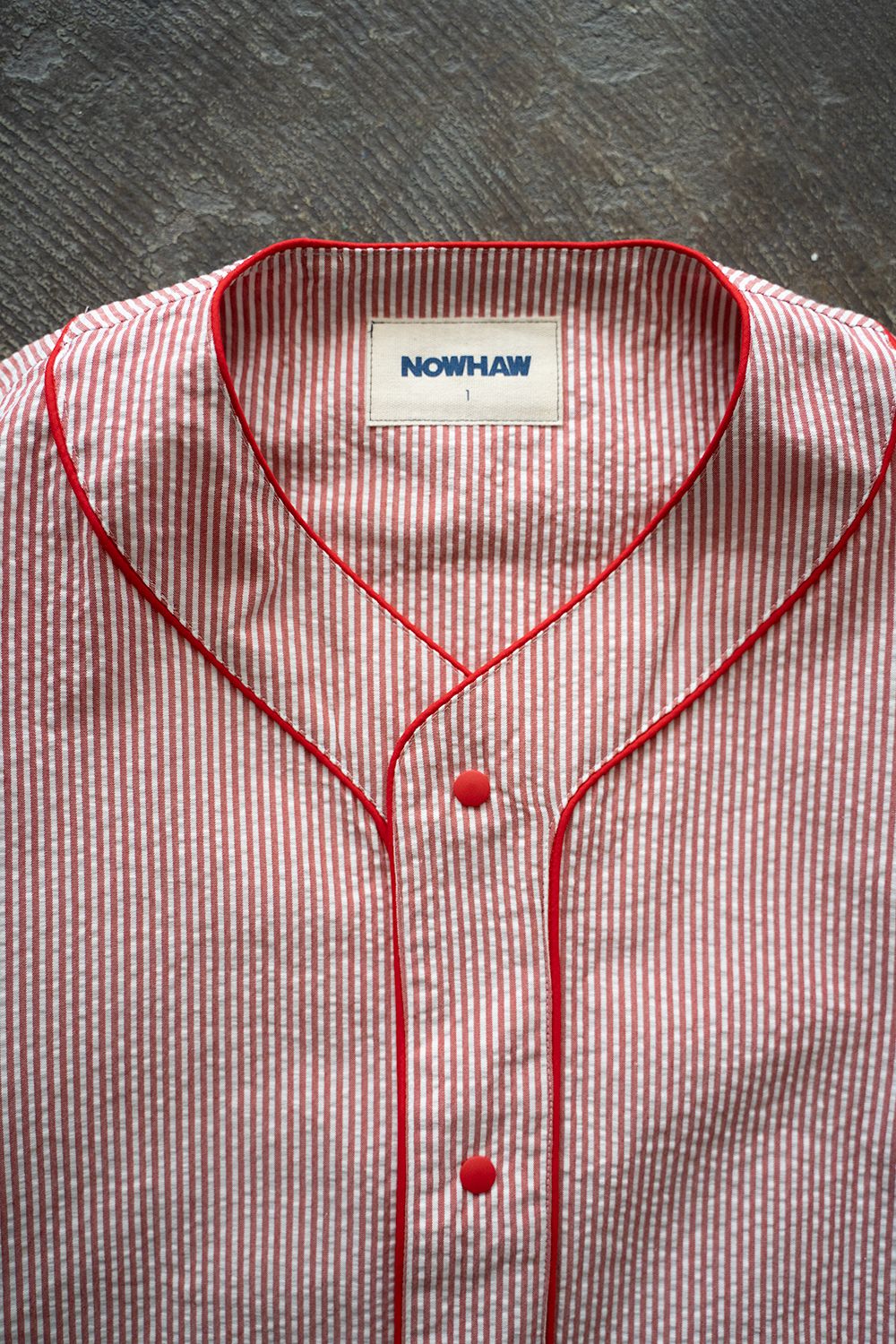 【25SS】"nite game"pajama(seersucker RED STRIPE)【ユニセックス】【セットアップ】