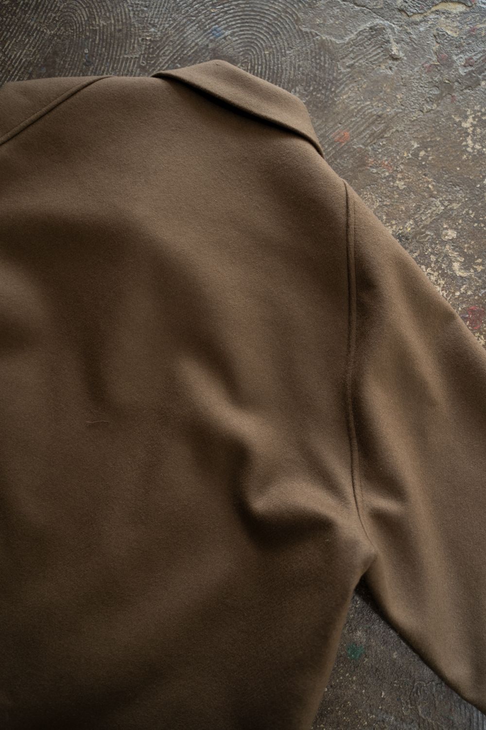 【25AW】Super110'Sメルトンステンカラーハーフコート(BROWN)