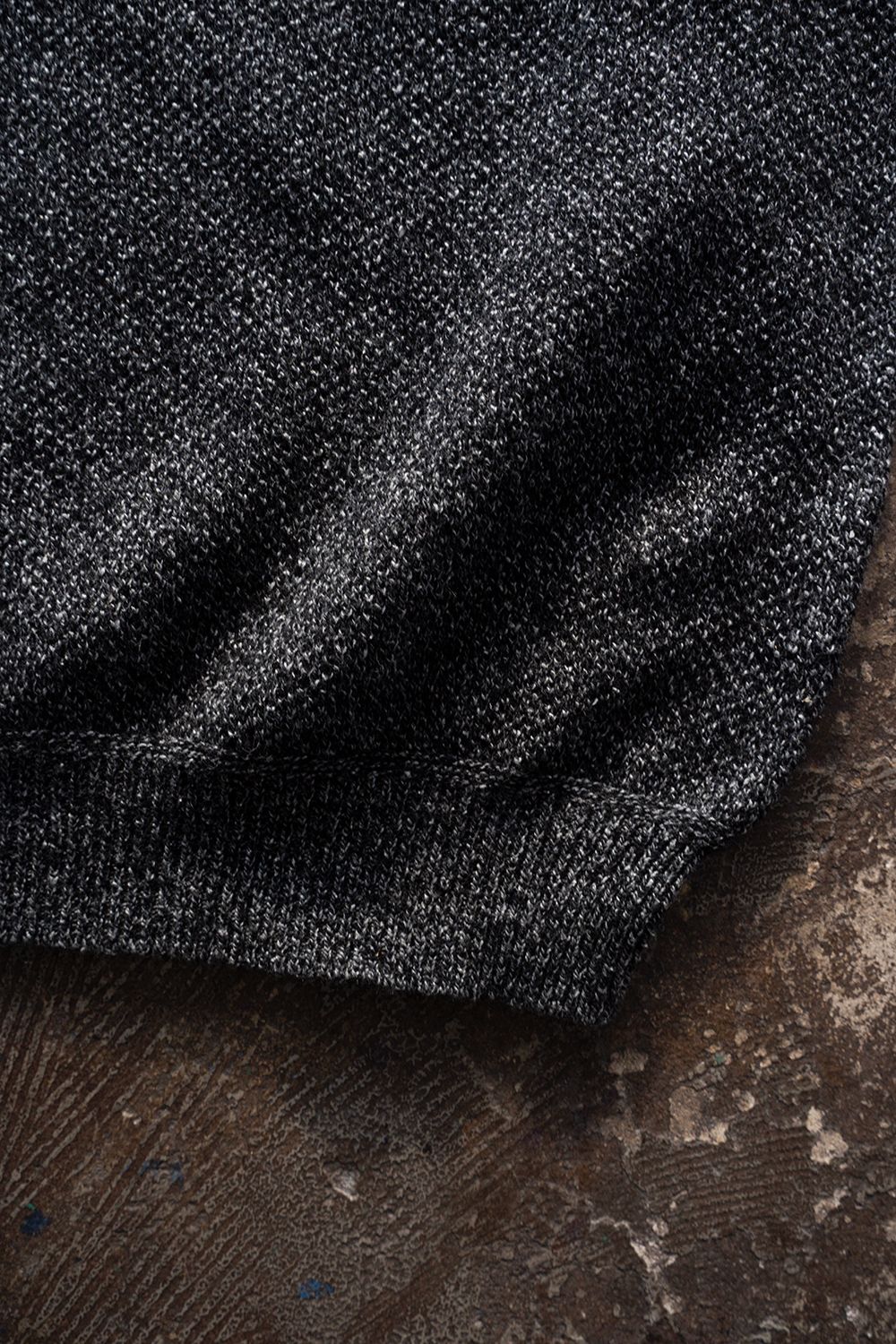 【26AW】ラムウール×ローシルクメランジニット(MELANGE BLACK)