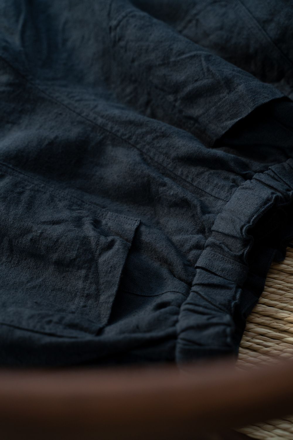 起毛大麻パンツ(墨黒)