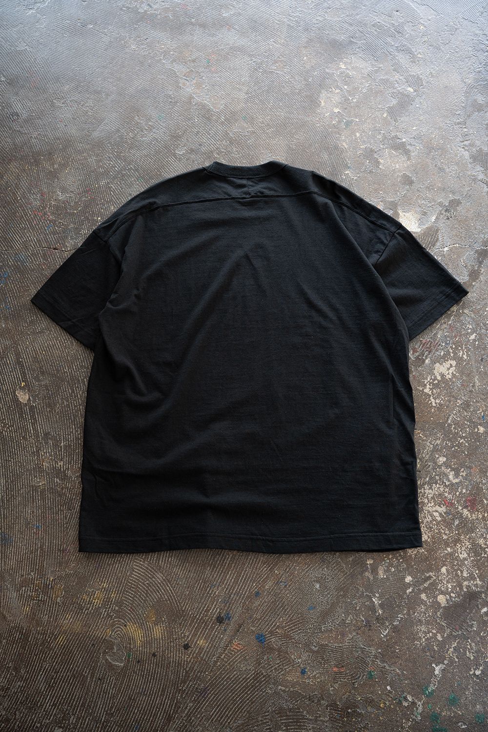 【26SS】シルクネップスプリットヨークTシャツ(INK BLACK)