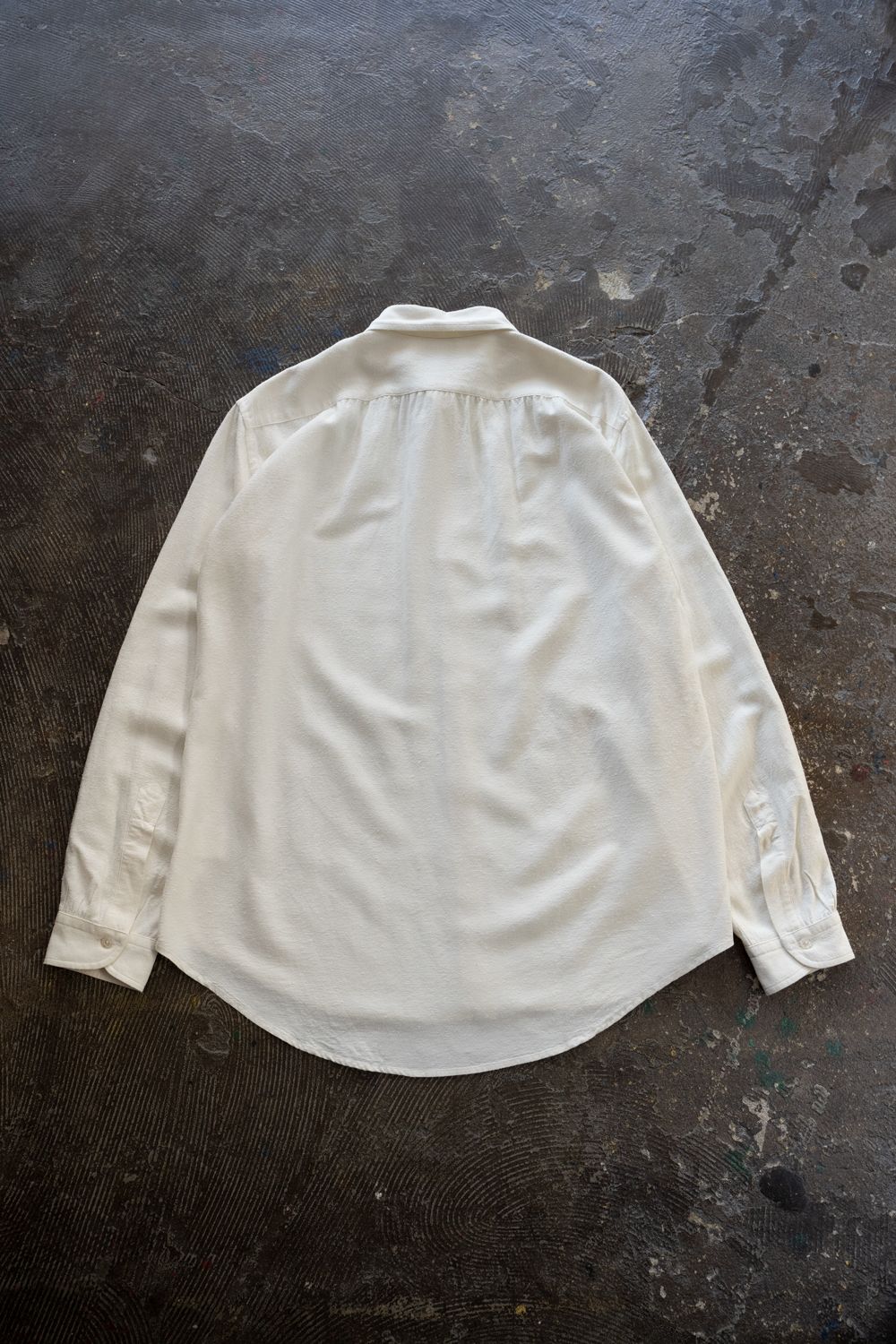 【ラスト1点】【25AW】Silk Nep Kersey Windsor Wide Collar Shirt(PEARL WHITE)