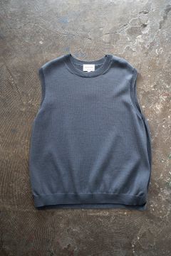 【ラスト1点】【23SS】擬麻コットンニットベスト(SLATE GRAY)