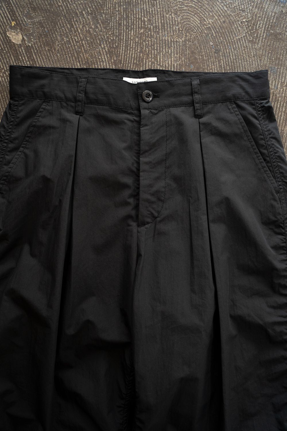 【26SS】2-Tack Puckering Wide Pants/2タックパッカリングワイドパンツ(BLACK)