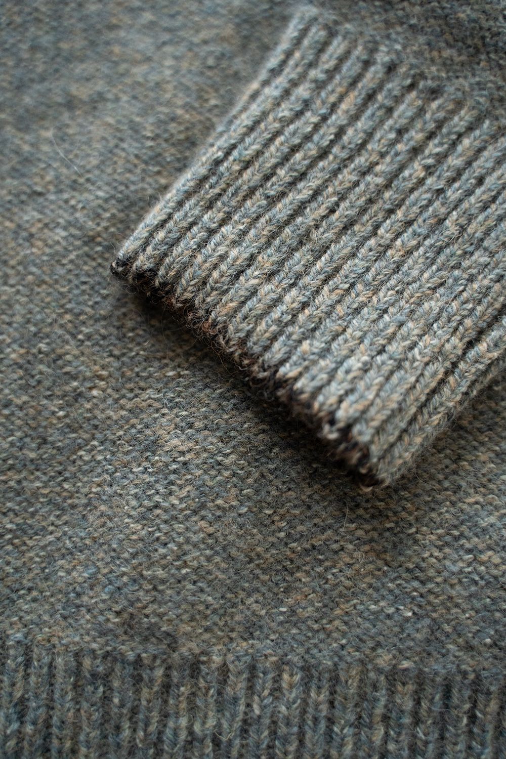 【ラスト1点】Yak/Shetland wool/Nep crew neck sweater(MIST)