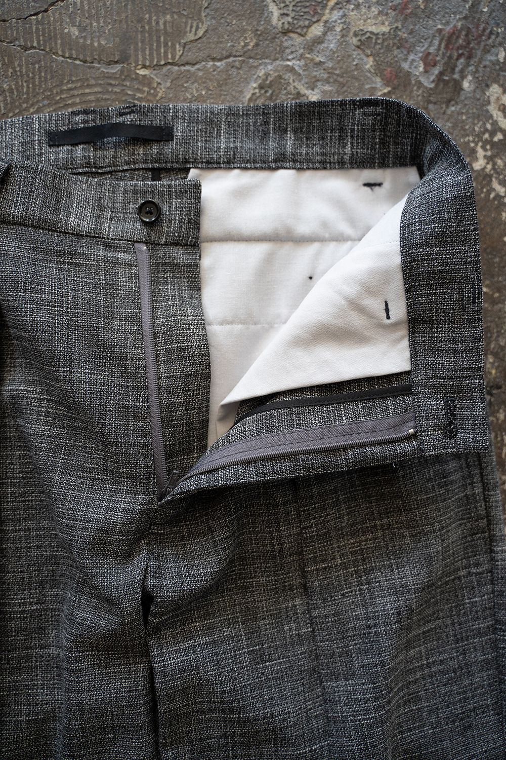 【ラスト1点】【25SS】Summer Tweed Tuck Pants/サマーツイードタックパンツ(GRAY)