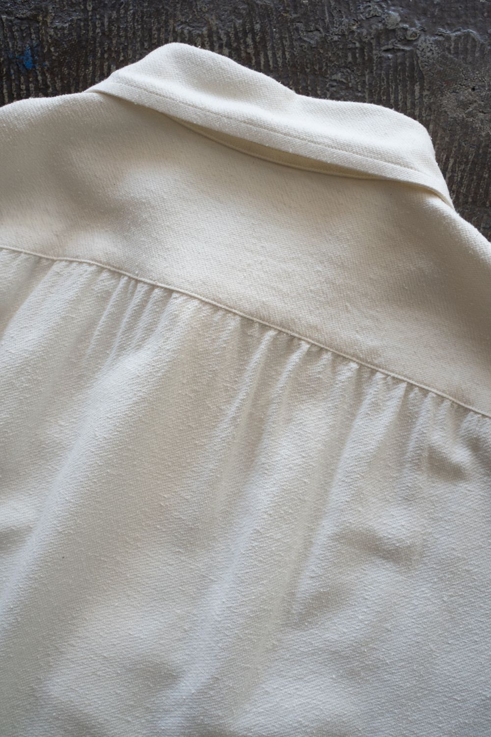 【ラスト1点】【25AW】Silk Nep Kersey Windsor Wide Collar Shirt(PEARL WHITE)