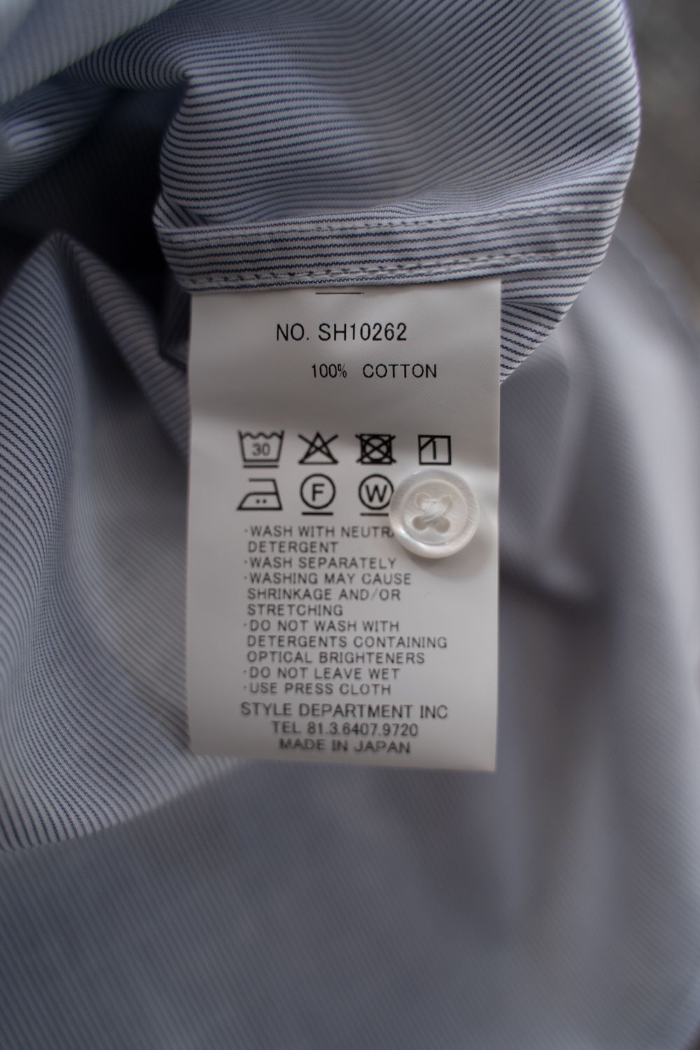 【26SS】両胸ポケットバンドカラーストライプシャツ(GREY)