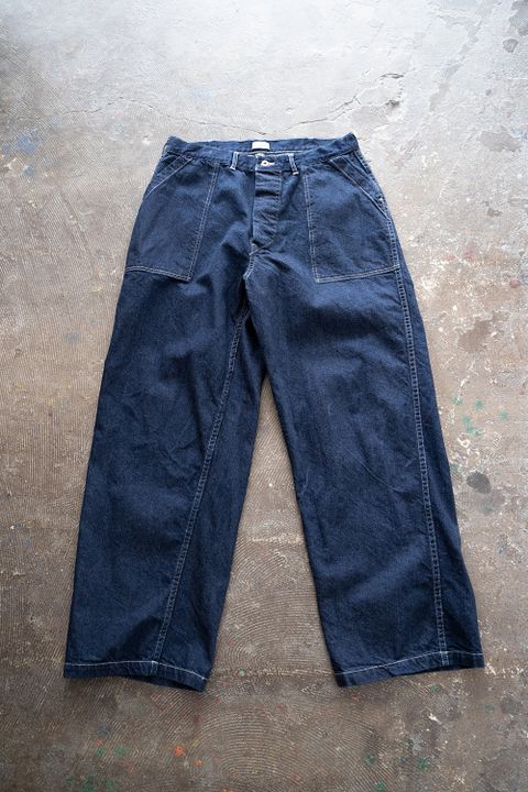 【ラスト1点】インディゴスビンコットン11.5ozデニムベイカーパンツ(NAVY ONE WASH)