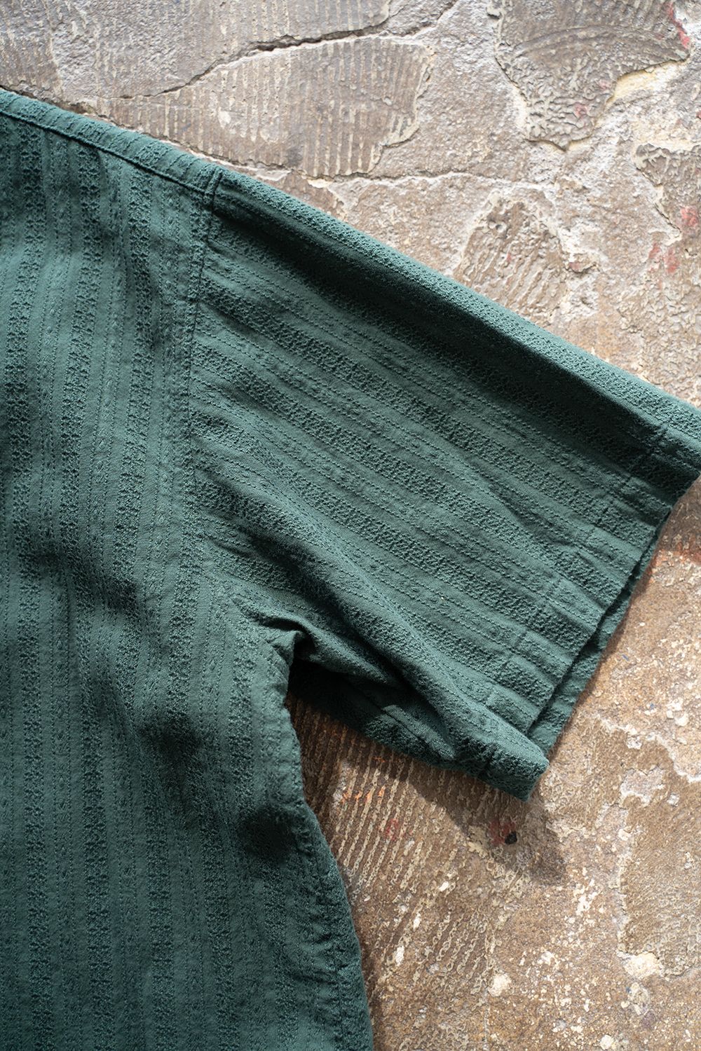 【ラスト1点】【23SS】Garmentdye Leno Cloth S/S Shirt/ガーメントダイレノクロスショートスリーブシャツ(GREEN)